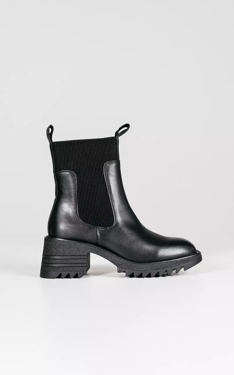 Leather look boots Zwart