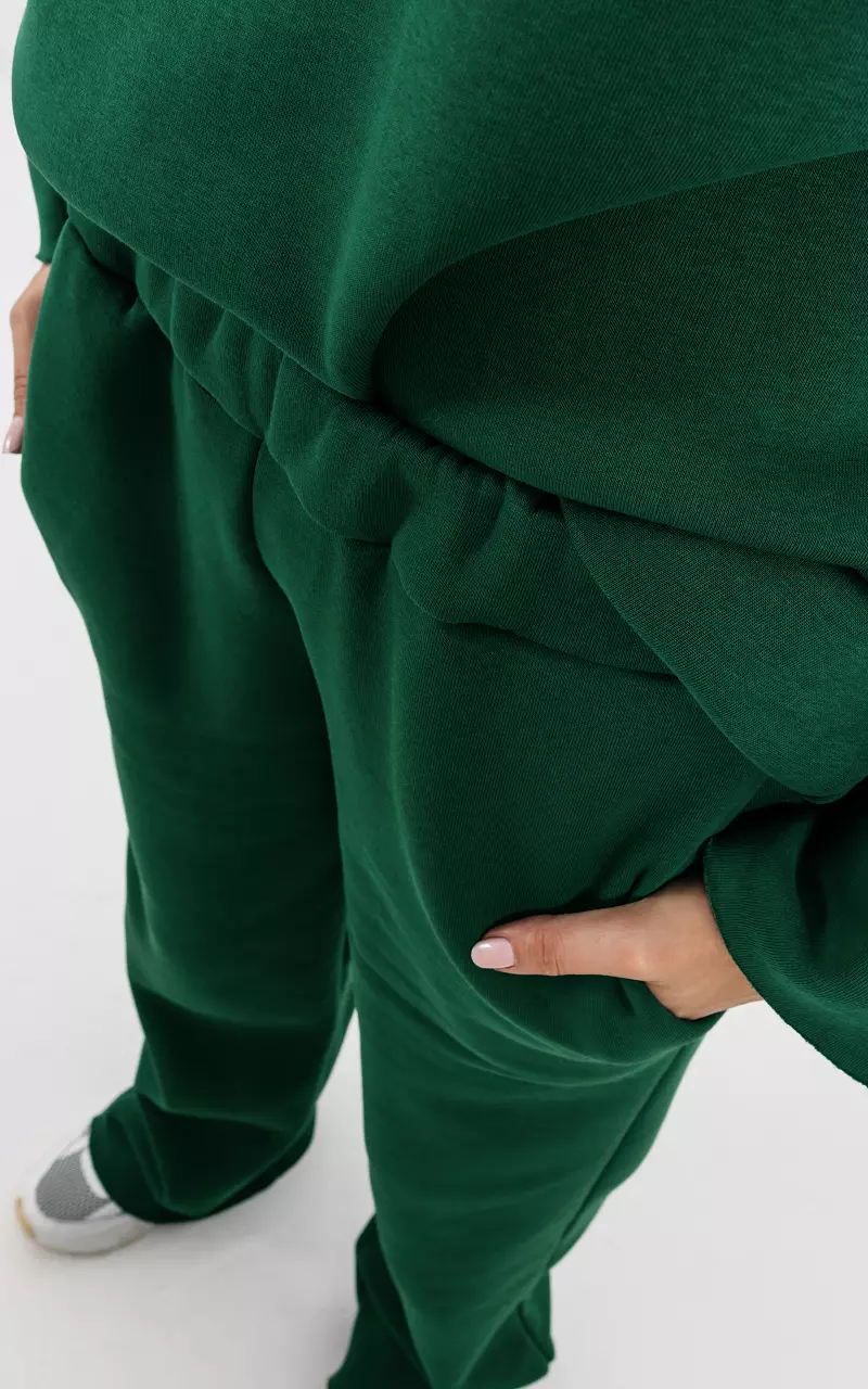 Wide leg broek met zakken Groen