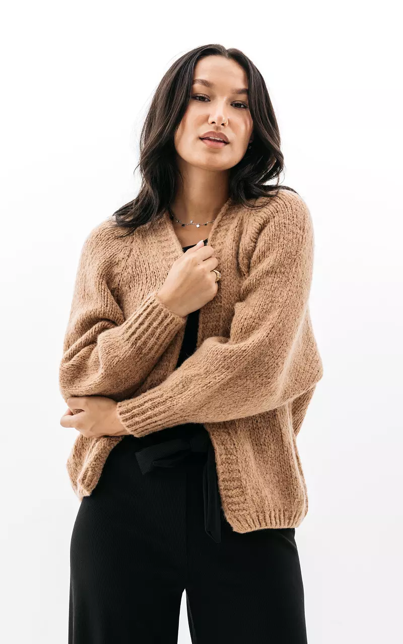 Knitted cardigan Light Brown