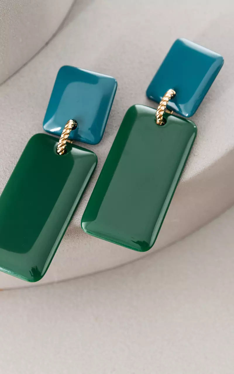 Stainless steel earrings Green