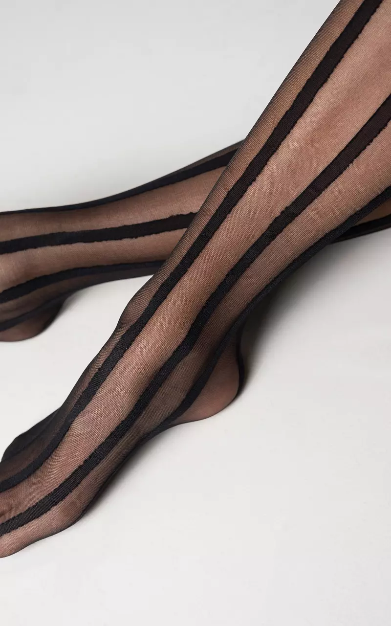 Tights with stripes Black