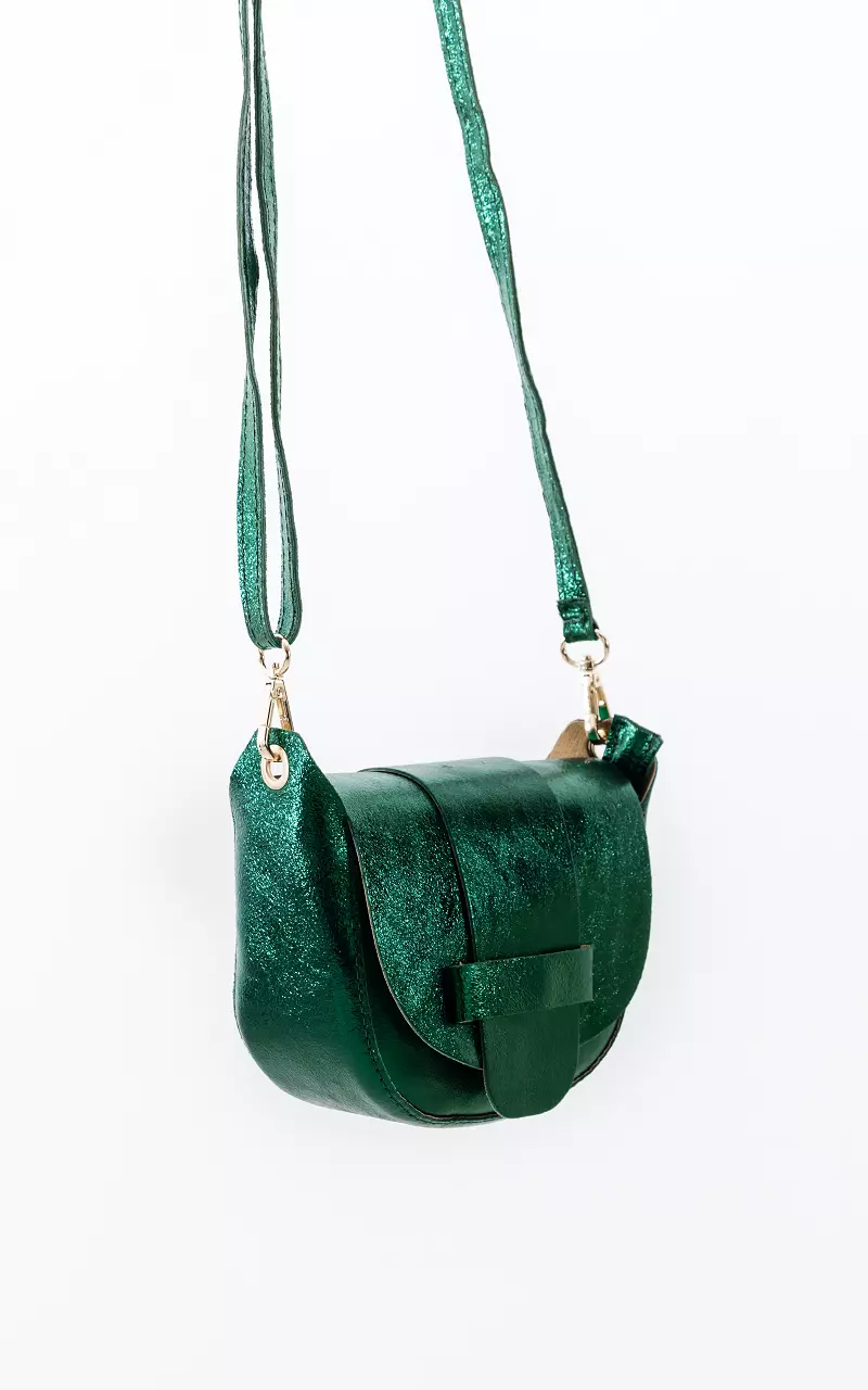 Metallic-Look Tasche mit verstellbare Taschenriemen Grün