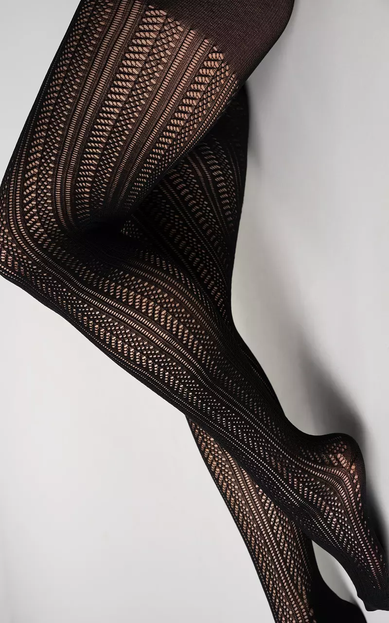 Panty met patroon Zwart