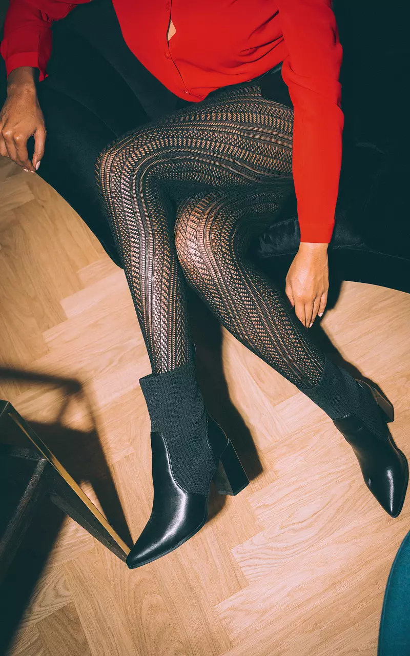 Tights with pattern Black