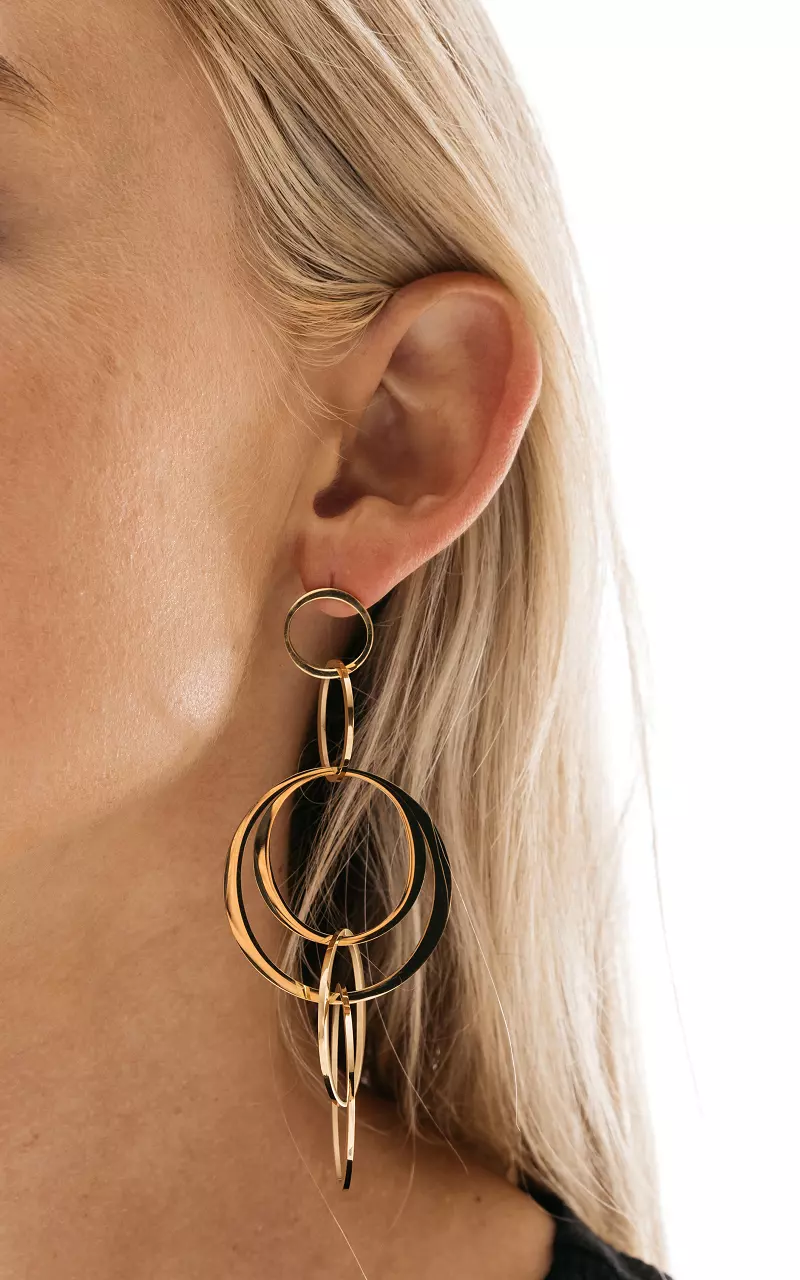 Ohrringe mit Kreisförmigem Anhänger Gold
