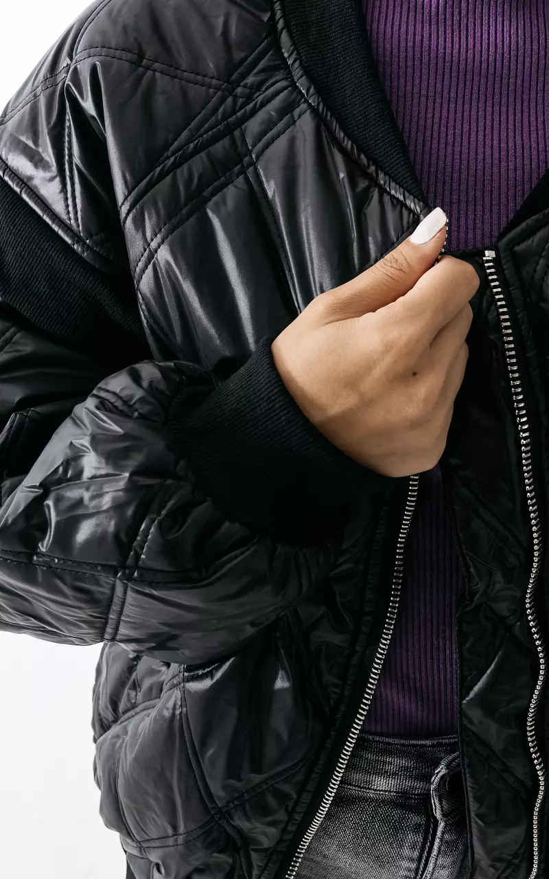 Oversized jacket with pockets Black