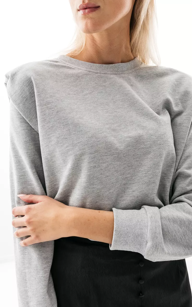 Sweater with shoulder pads Light Grey