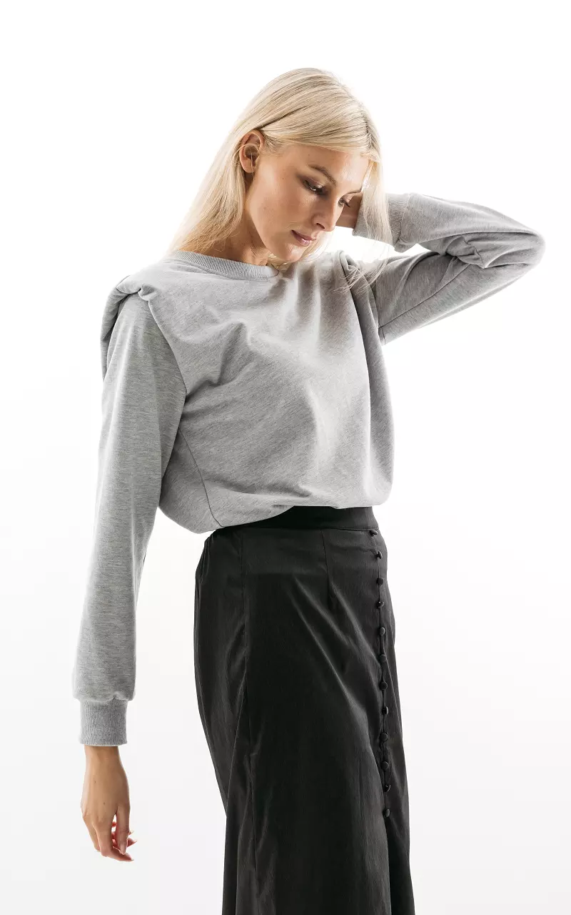 Sweater with shoulder pads Light Grey
