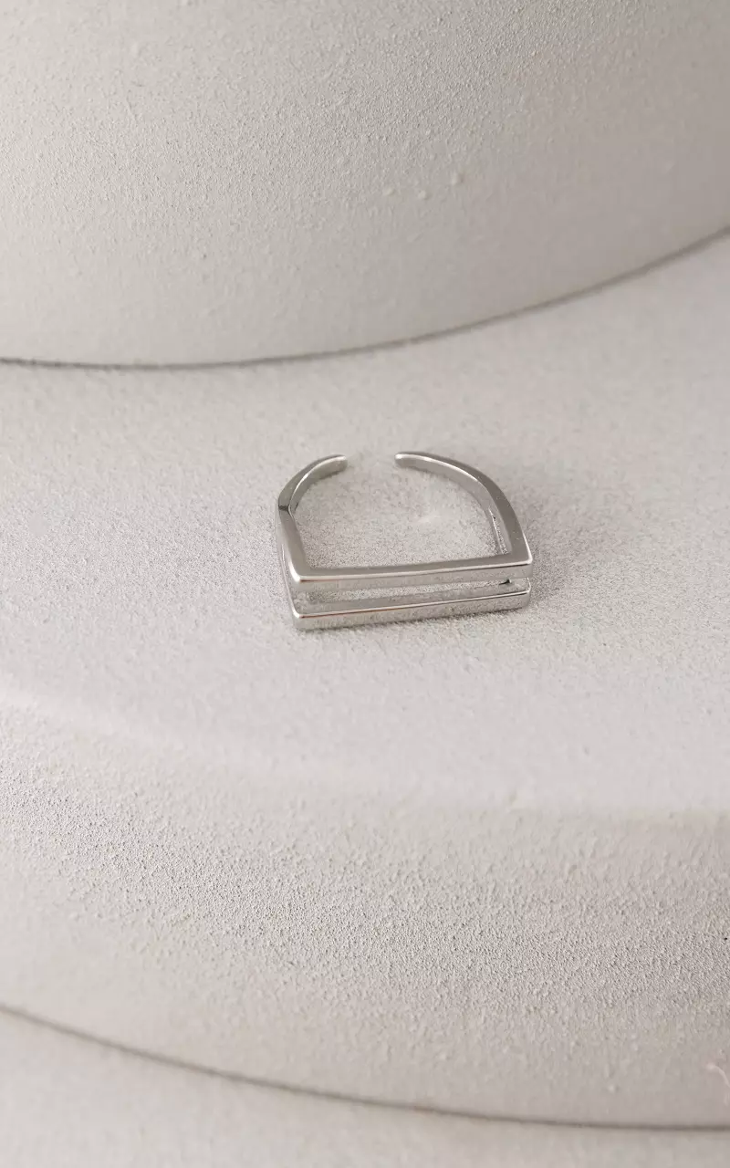Stainless steel adjustable ring Silver