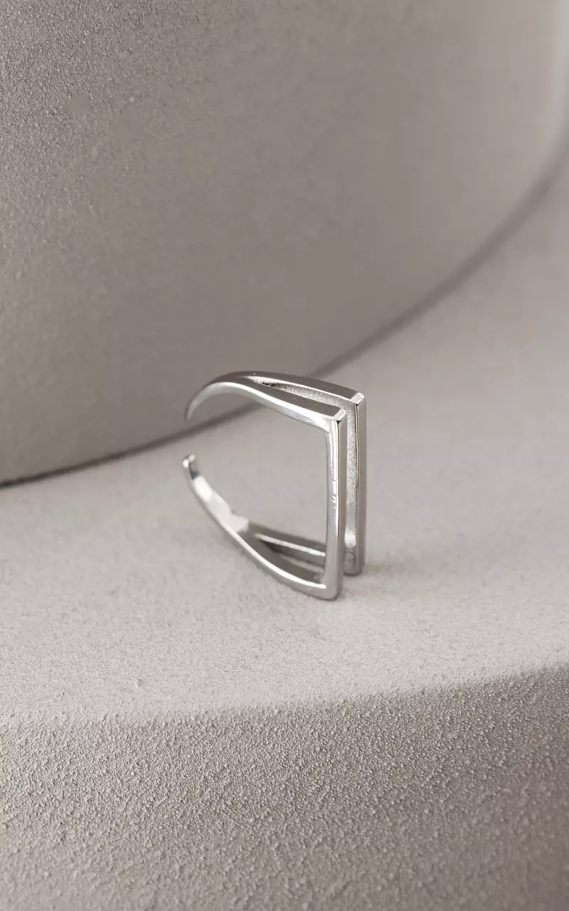 Stainless steel adjustable ring Silver