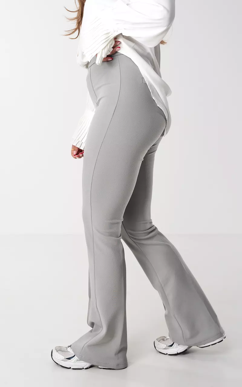 High-waist, flared trousers Light Grey