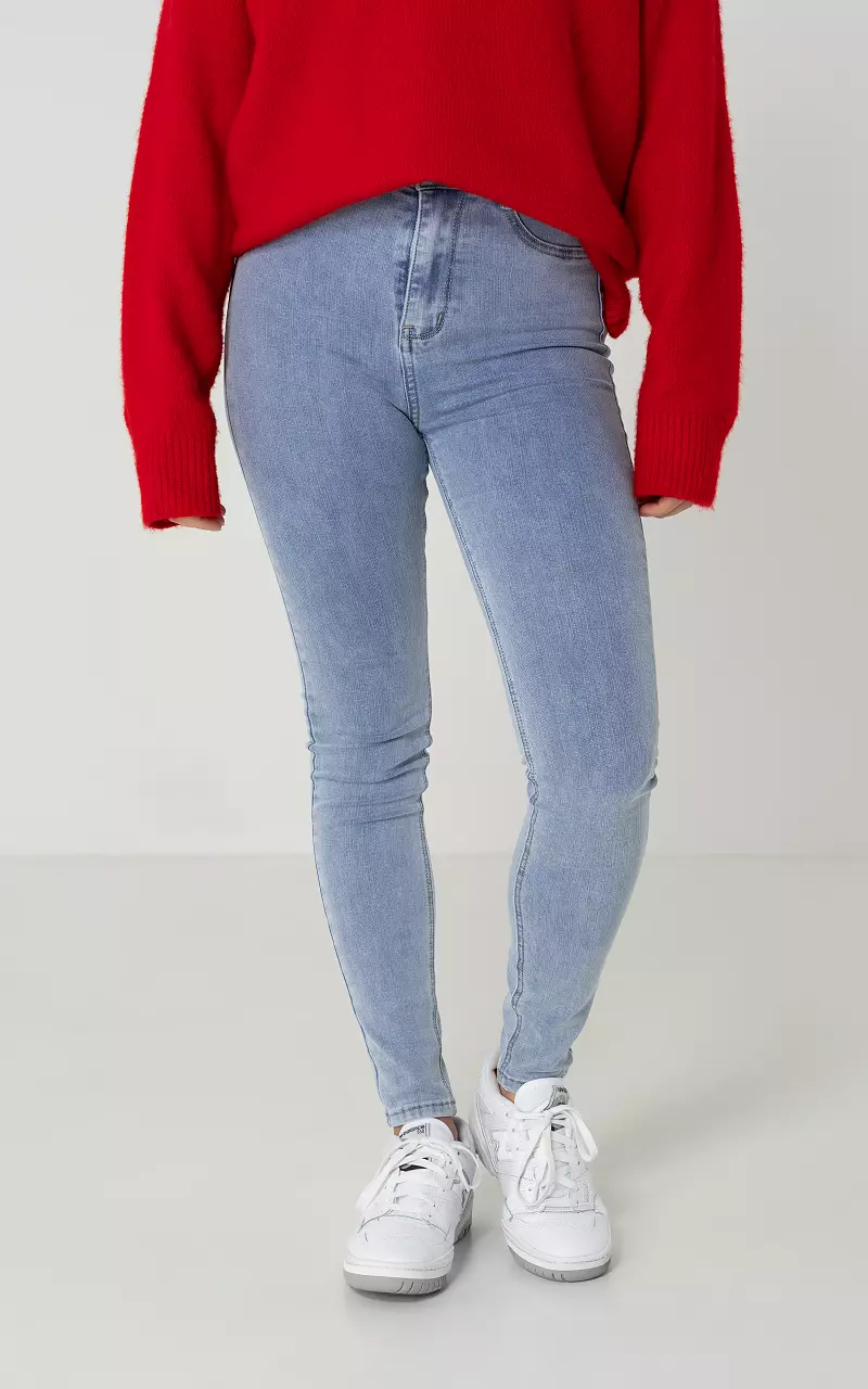 Mid waist skinny jeans Lichtblauw