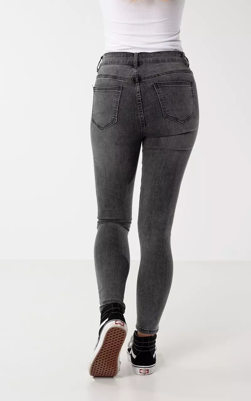 Mid waist skinny jeans Grijs