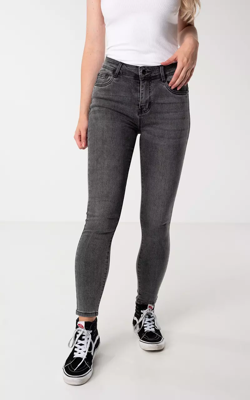 Mid waist Skinny Jeans Grau