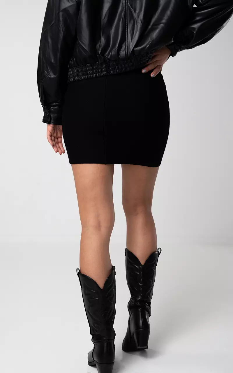 Mini skirt with elastic band Black