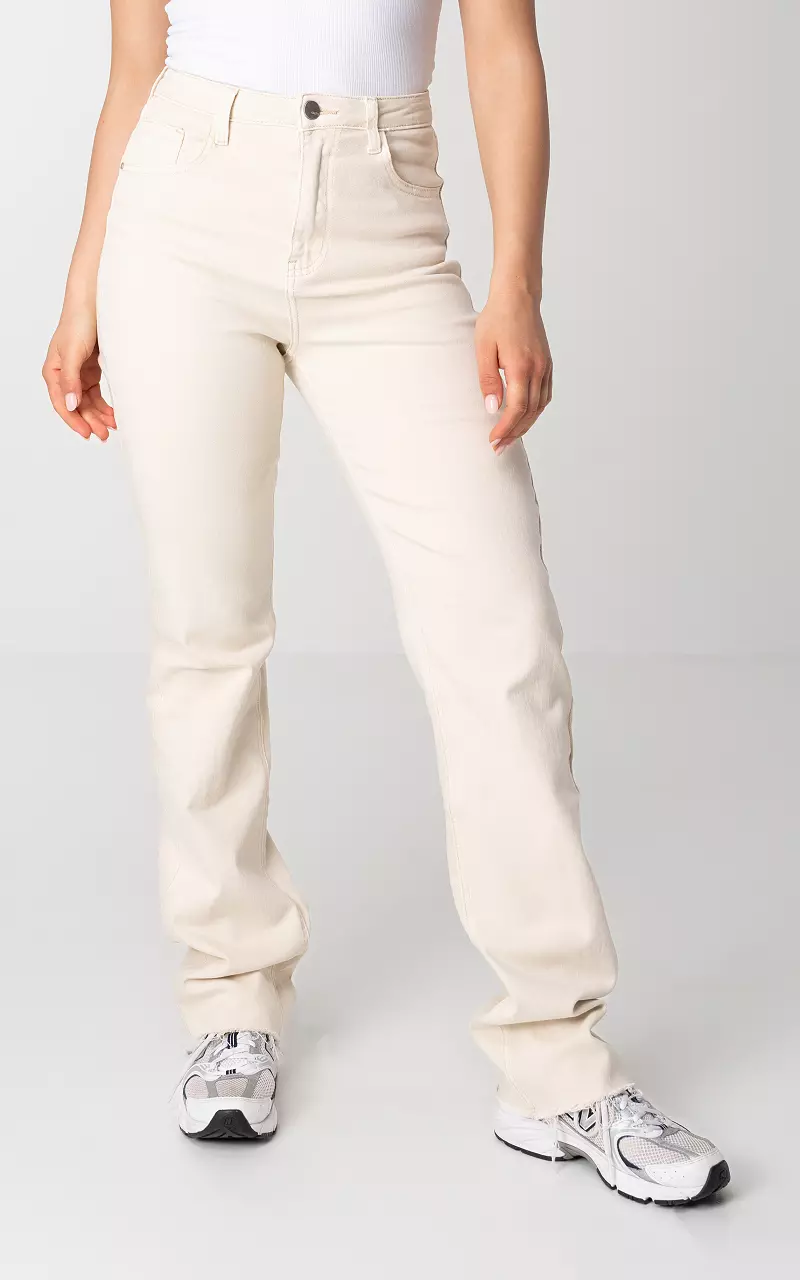 Straight Fit Jeans  Beige
