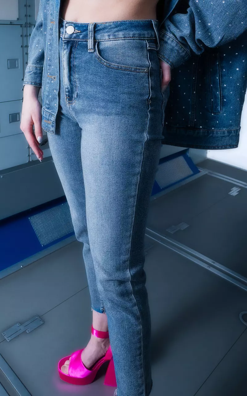 Mid waist mom jeans Lunar Lichtblauw