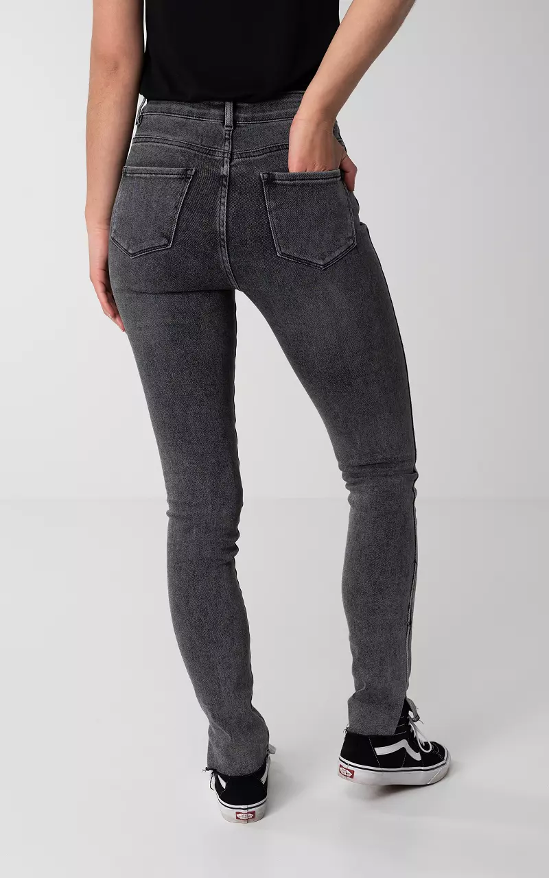 High waist skinny jeans Saturn Donkergrijs