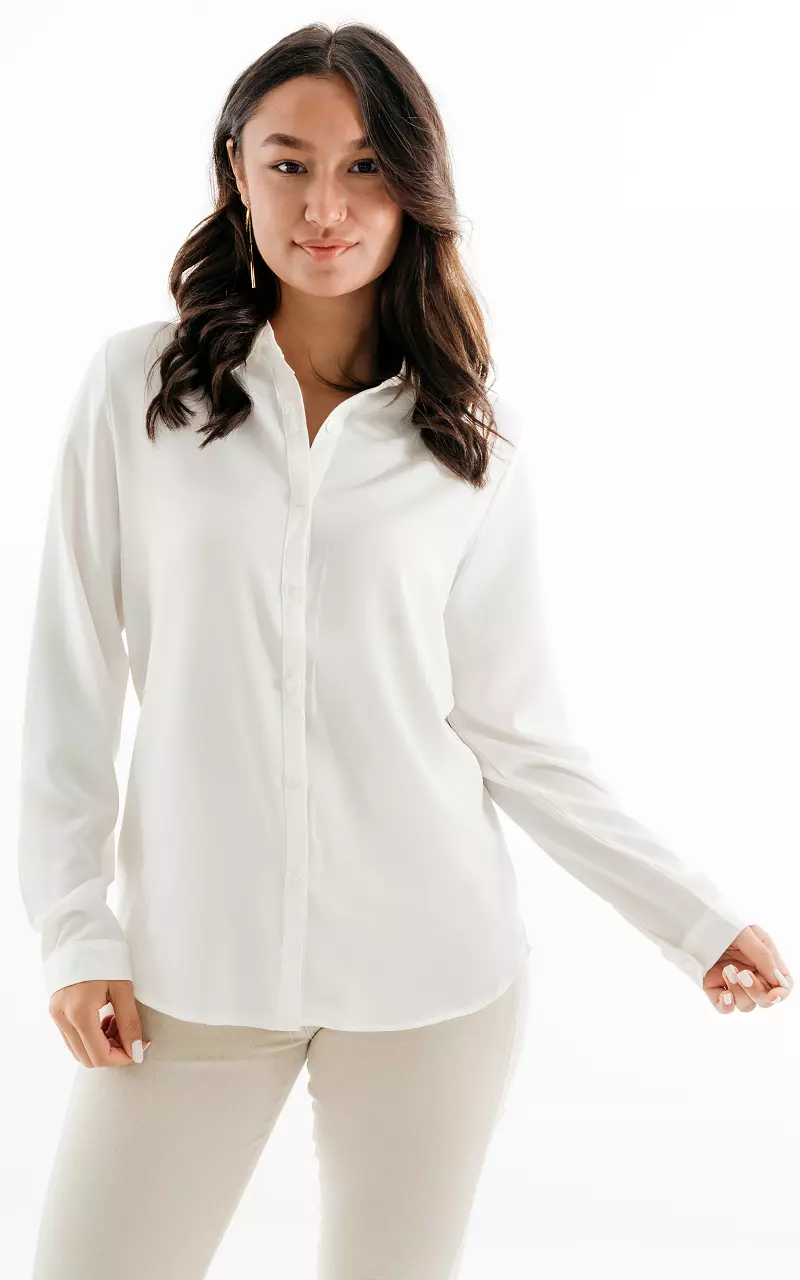 Basic blouse with buttons White