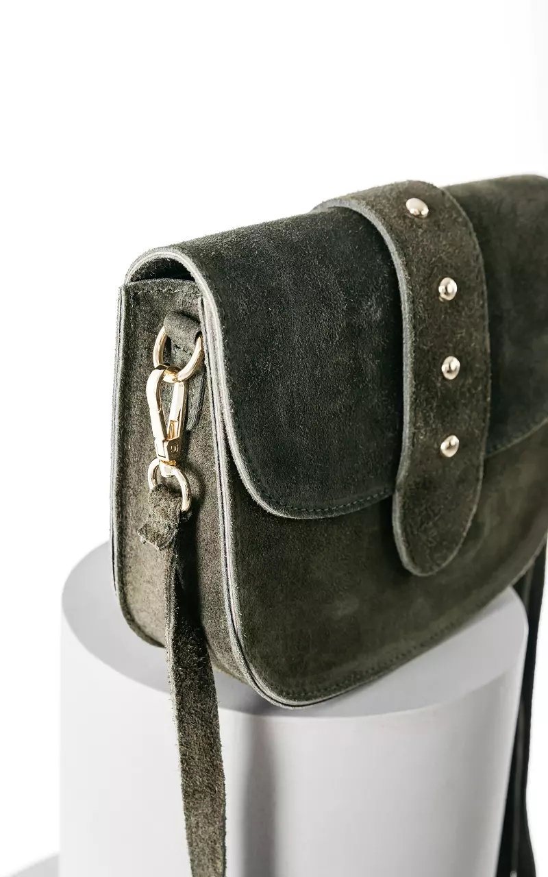 Leather bag with gold-coloured details Dark Green