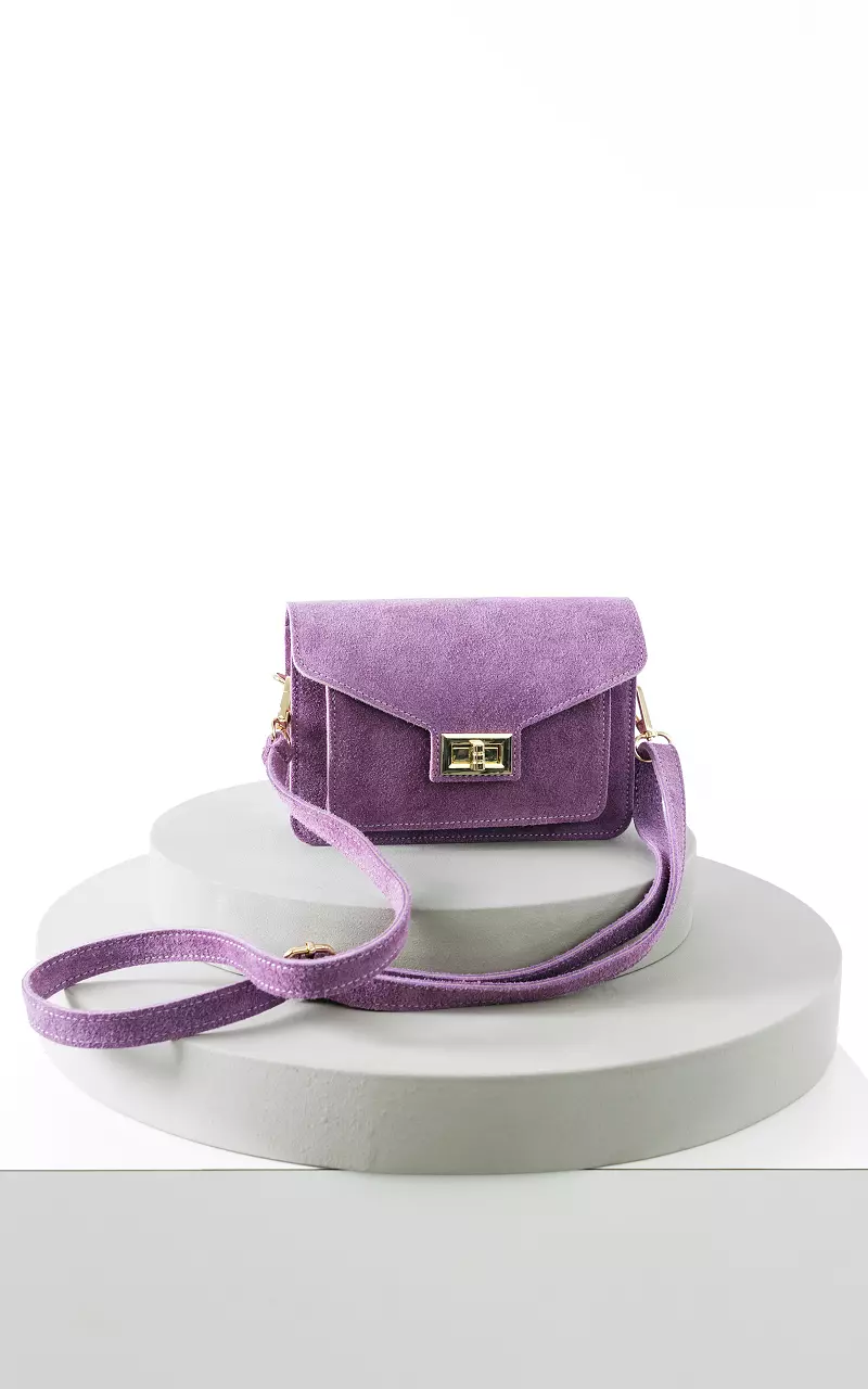 Leather bag with gold-coloured details Purple
