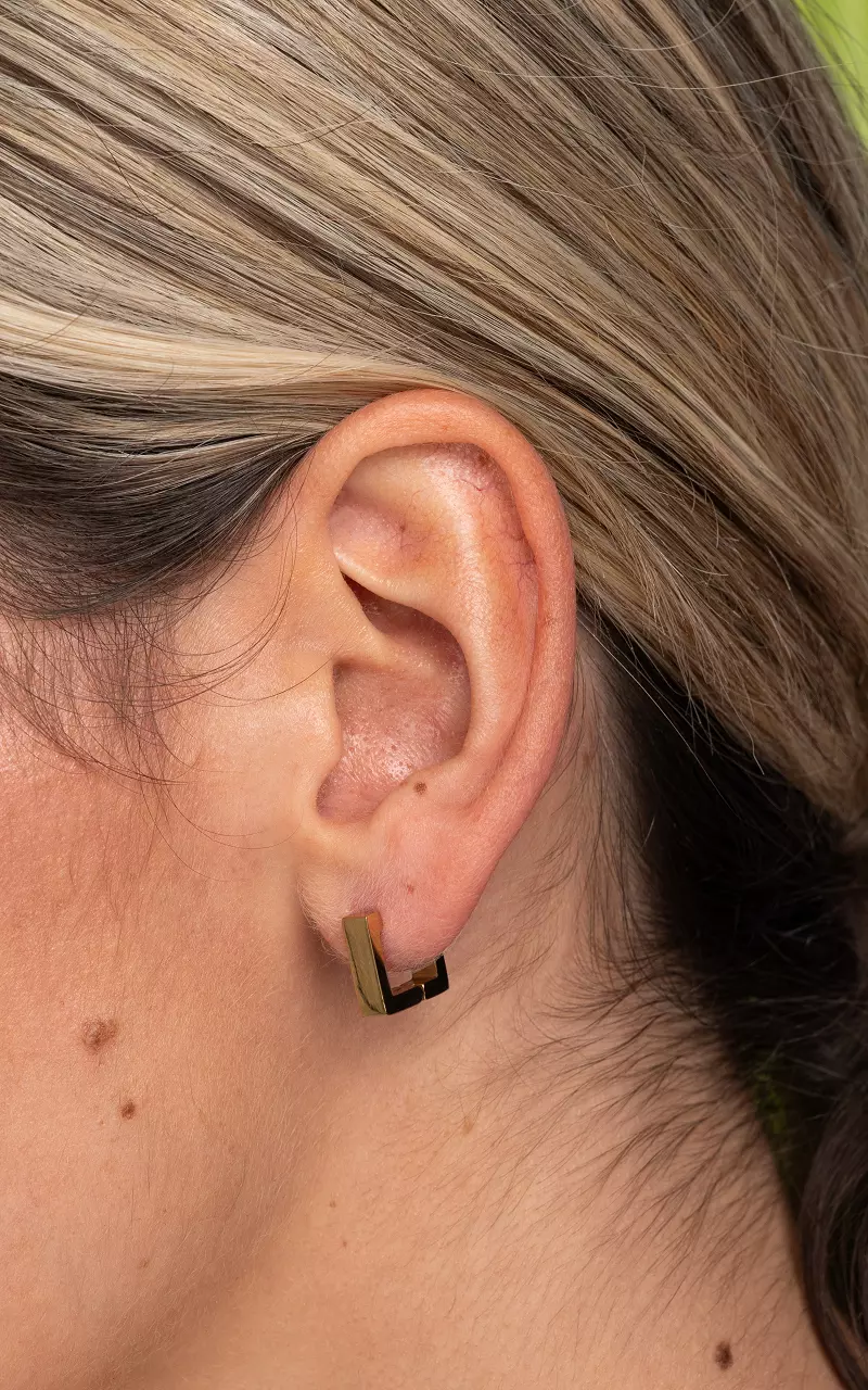 Quadratische Ohrringe aus Edelstahl Gold
