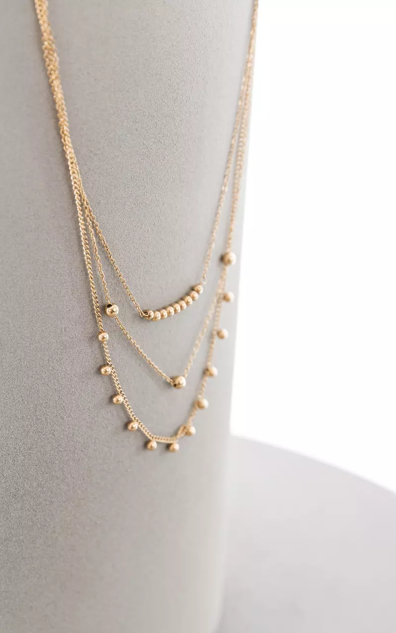 3-layer stainless steel necklace Gold