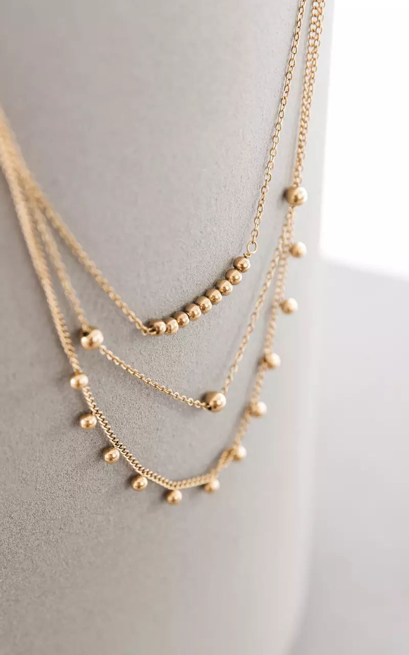 3-layer stainless steel necklace Gold