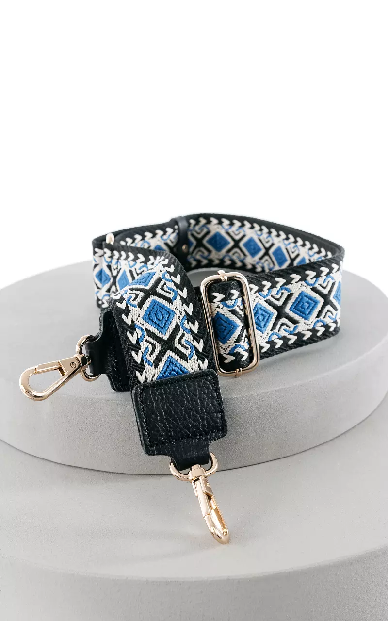 Adjustable bag strap with gold-coloured details Black Blue