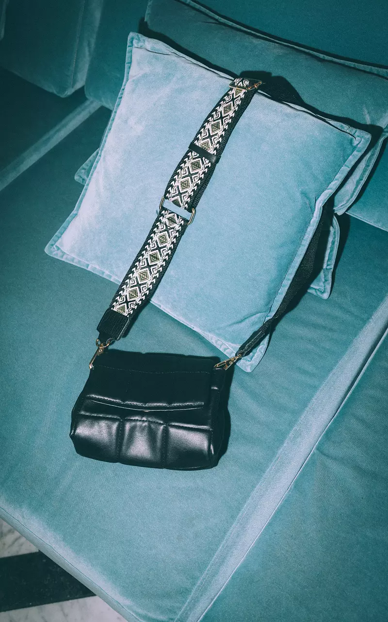 Adjustable bag strap with gold-coloured details Black Kaki