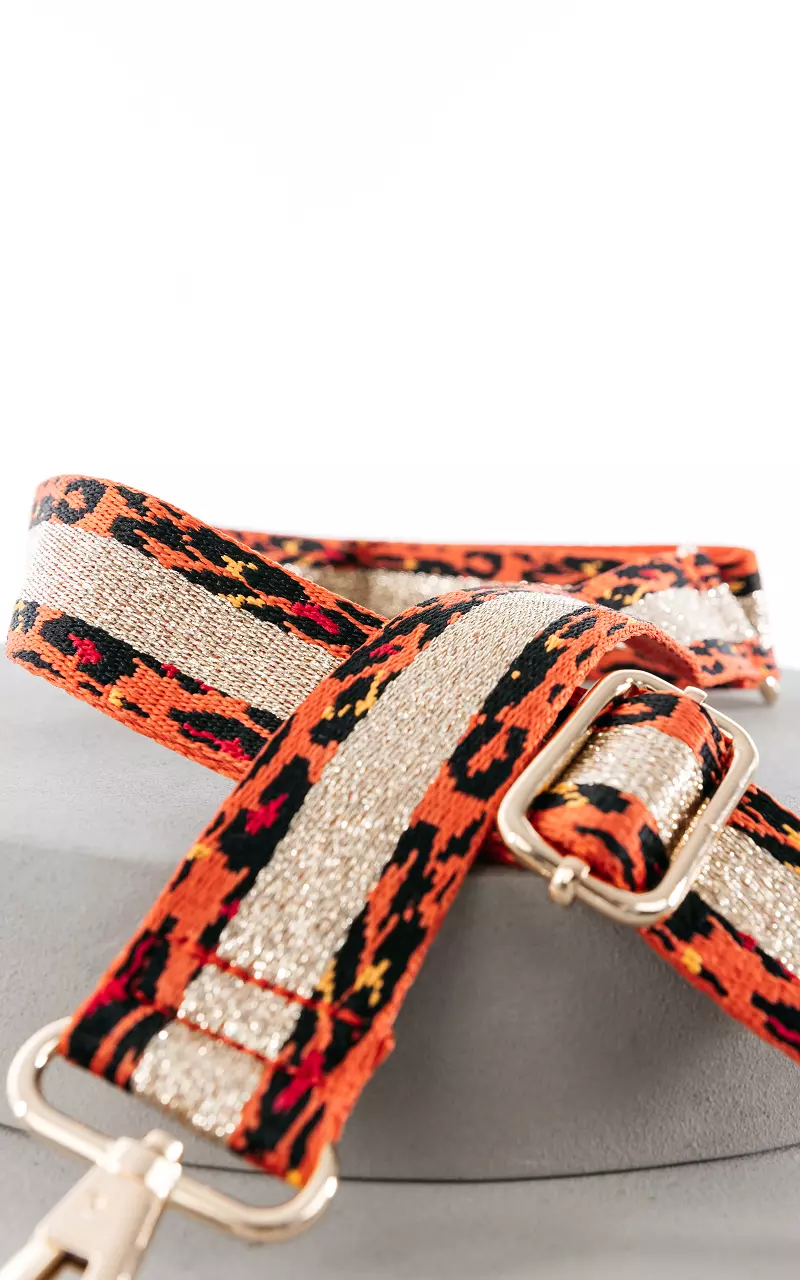 Adjustable bag strap with glitter detail Orange Gold