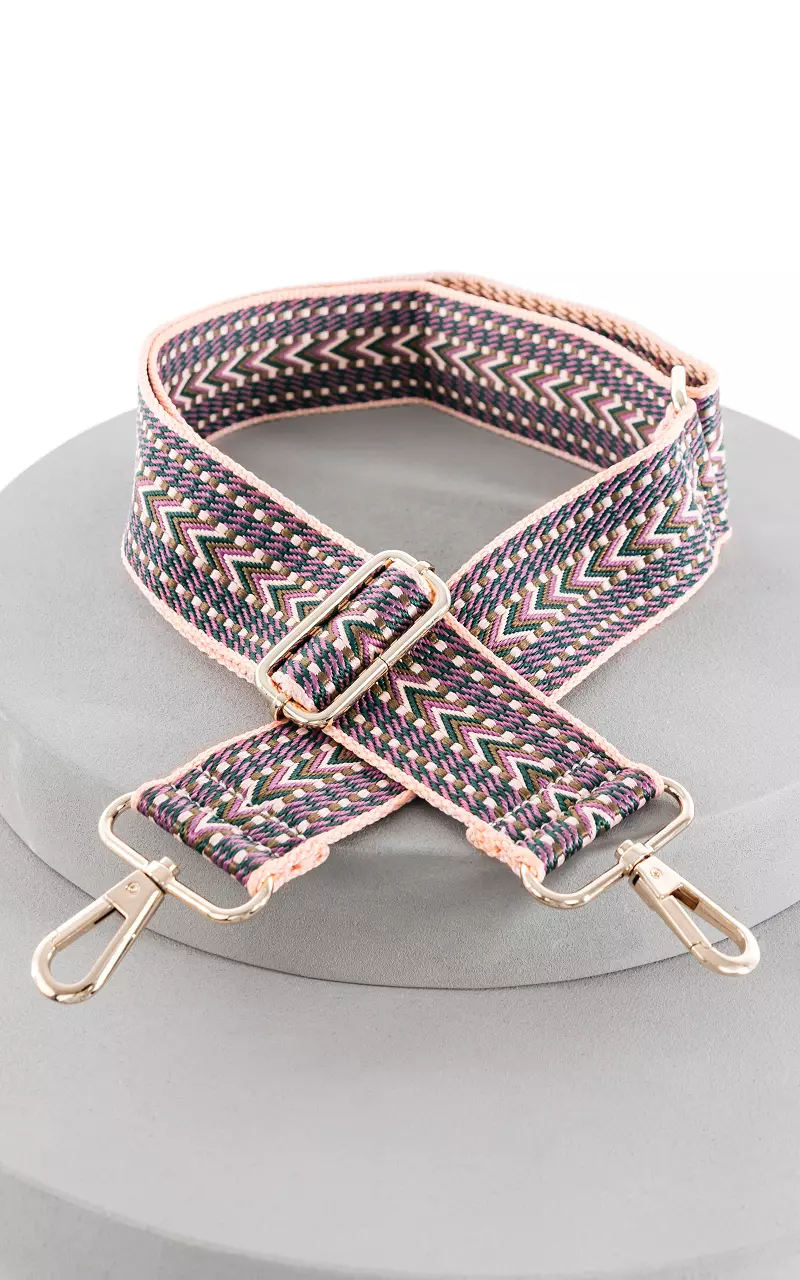 Adjustable bag strap with gold-coloured details Pink Purple