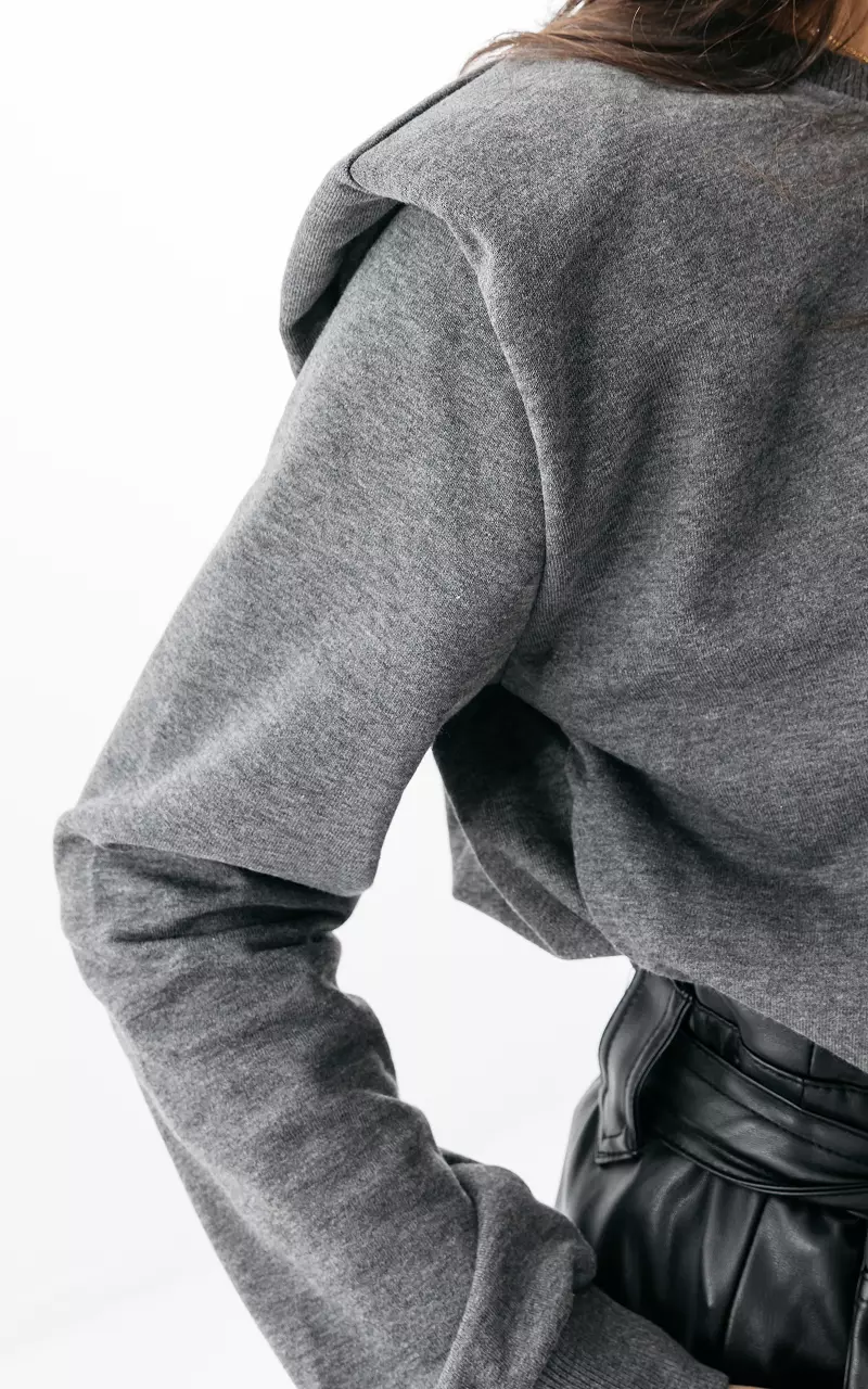 Sweater with shoulder pads Dark Grey