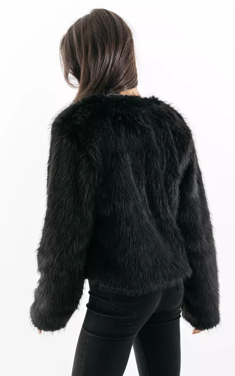 Faux fur jacket Black