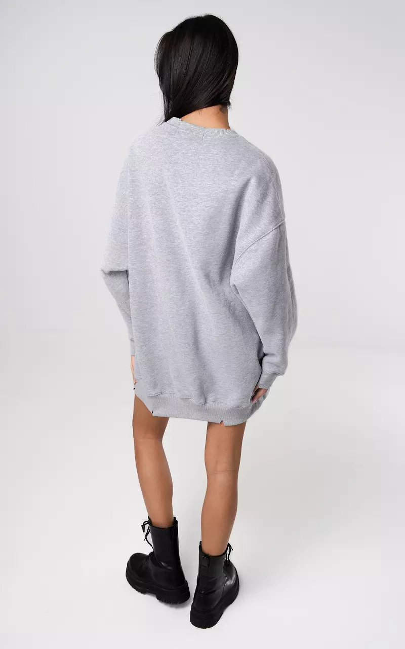 Oversized sweater with round neck Light Grey