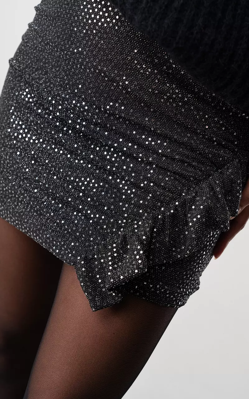 Skirt with glittery detail Black Silver