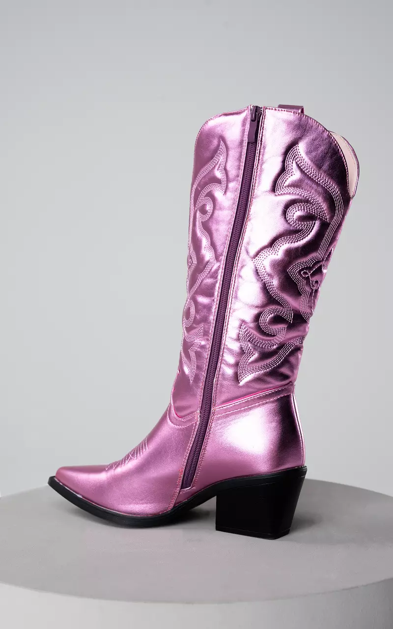 Cowboy boots with zip Pink