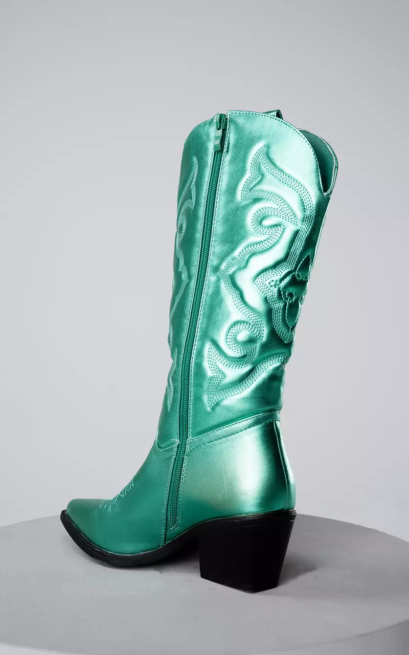 Cowboy boots with zip Green