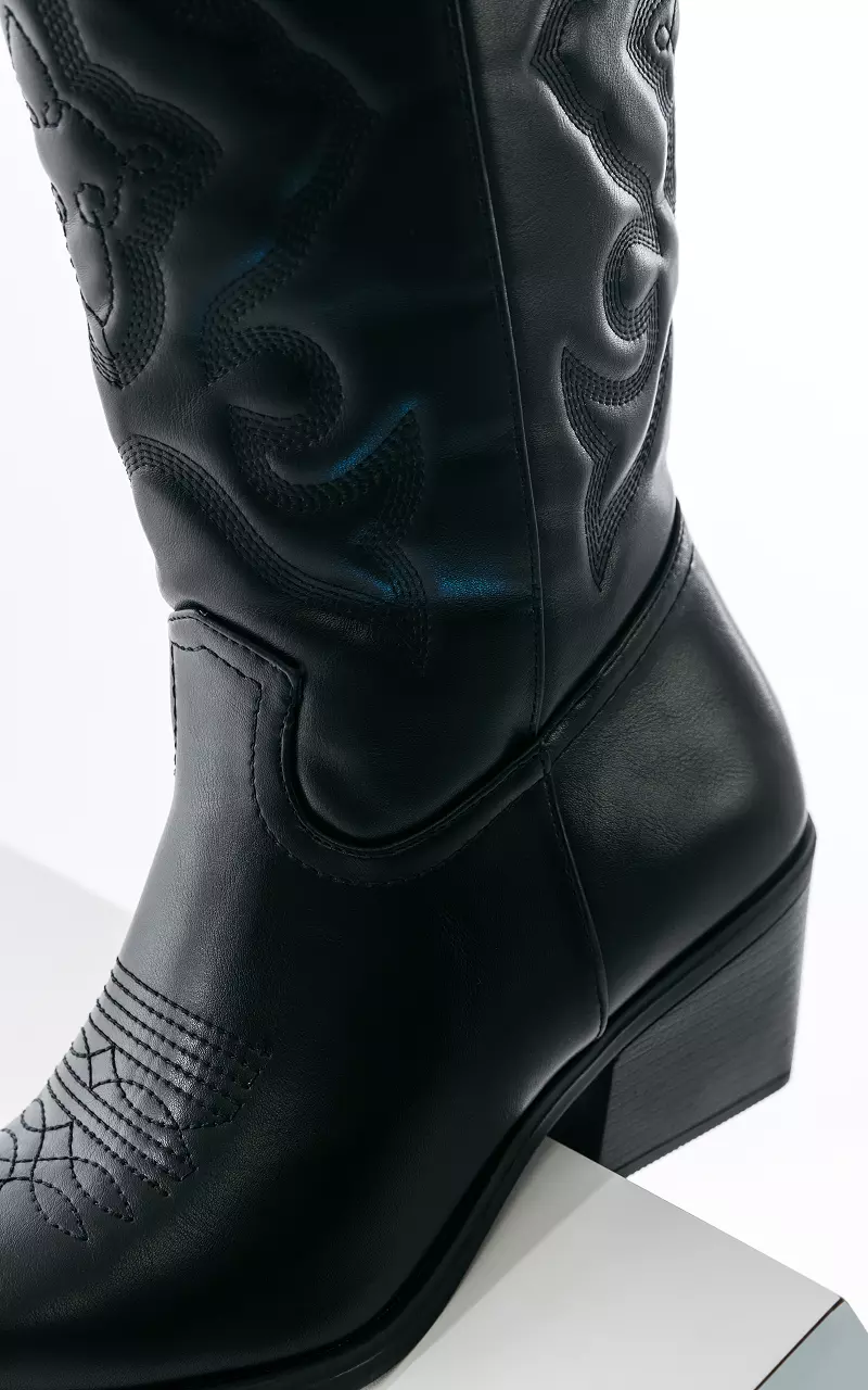 Cowboy boots with zip Black