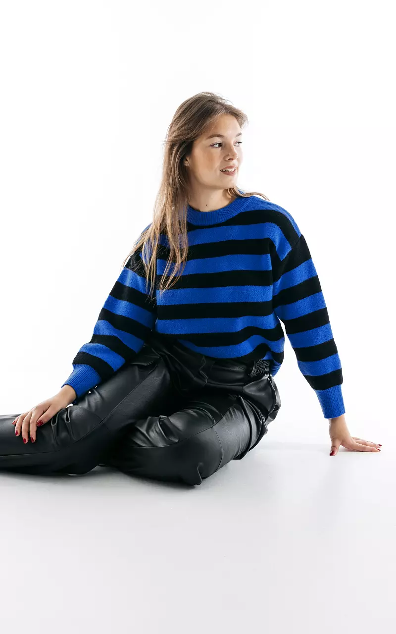 Pullover mit Streifen-Muster  Blau Schwarz