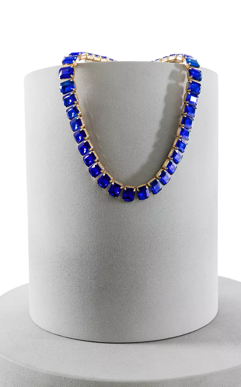 Adjustable necklace with big stones Cobalt Blue