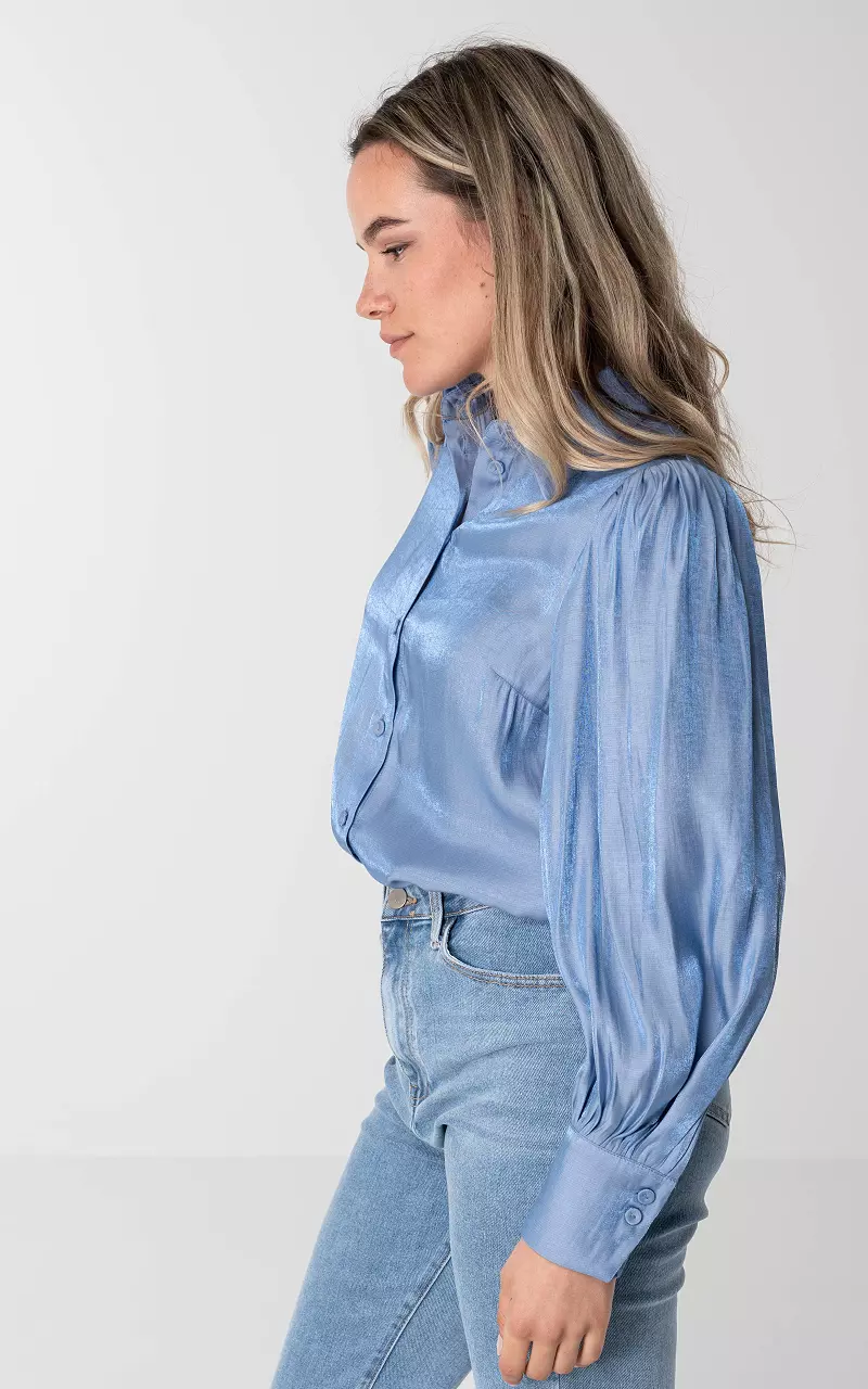 Blouse with shimmer Blue