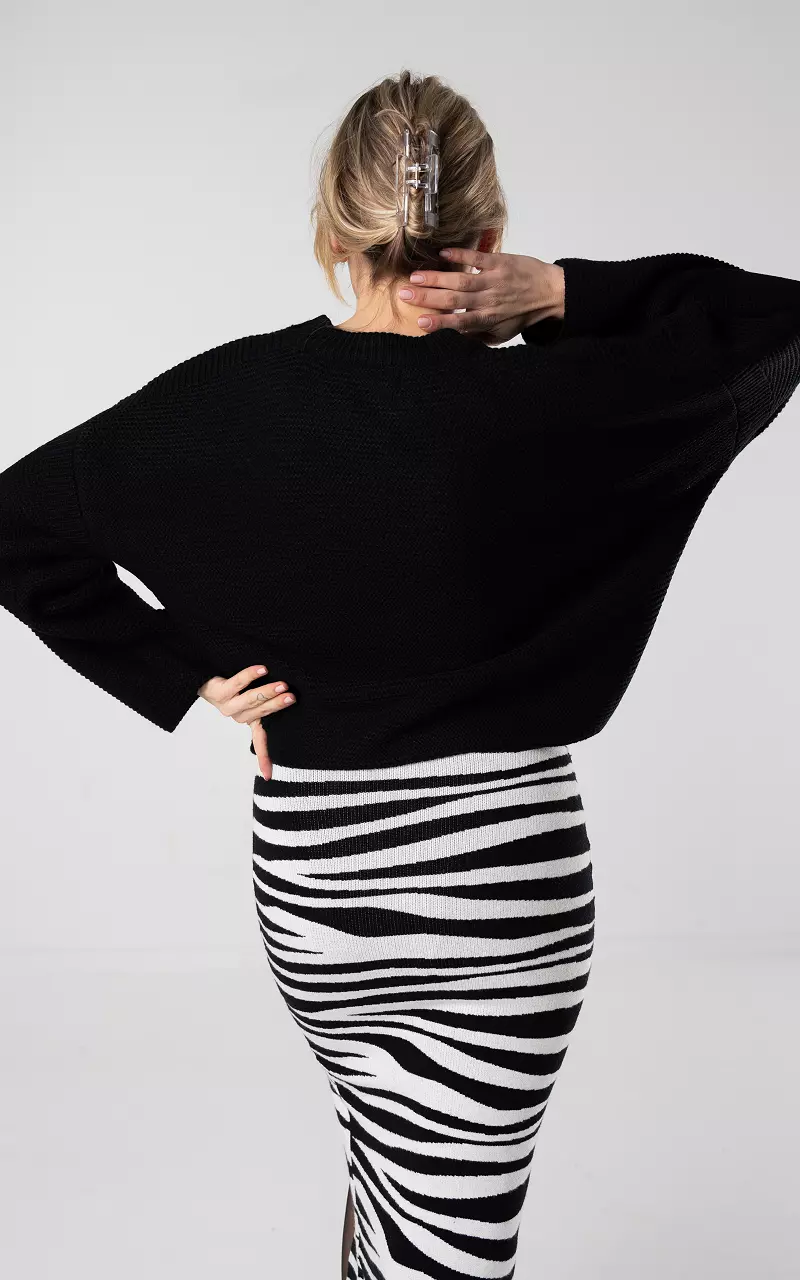 Gestrickter Basic Pullover Schwarz