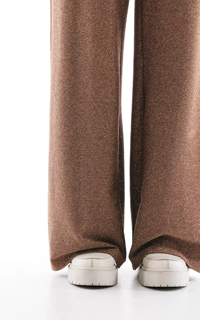 Wide leg glitter pants Bronze