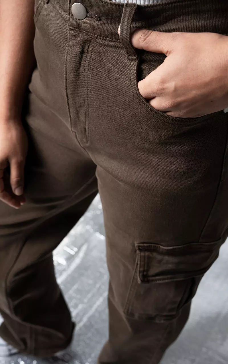 High waist cargo jeans Apollo Bruin