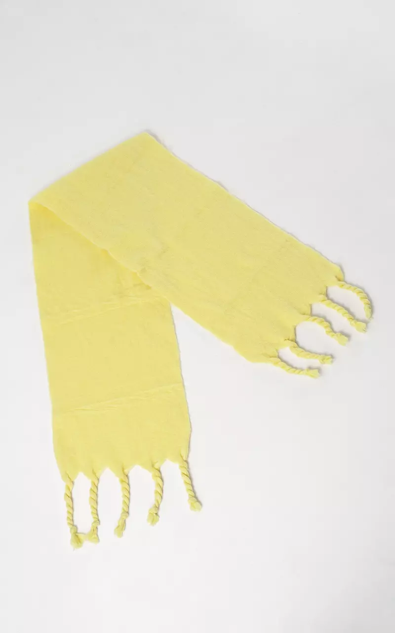 Basic scarf with frills Yellow