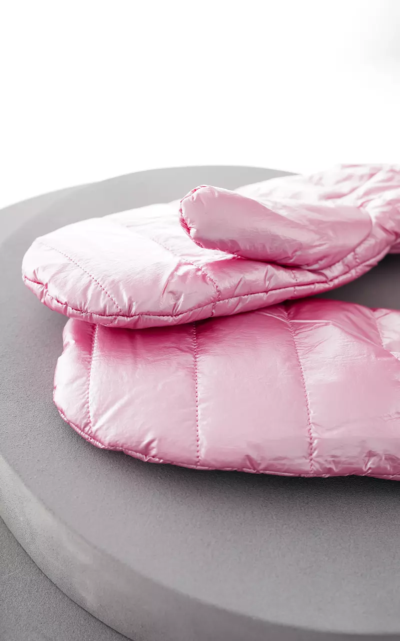 Fäustlinge in Metallic-Optik Pink
