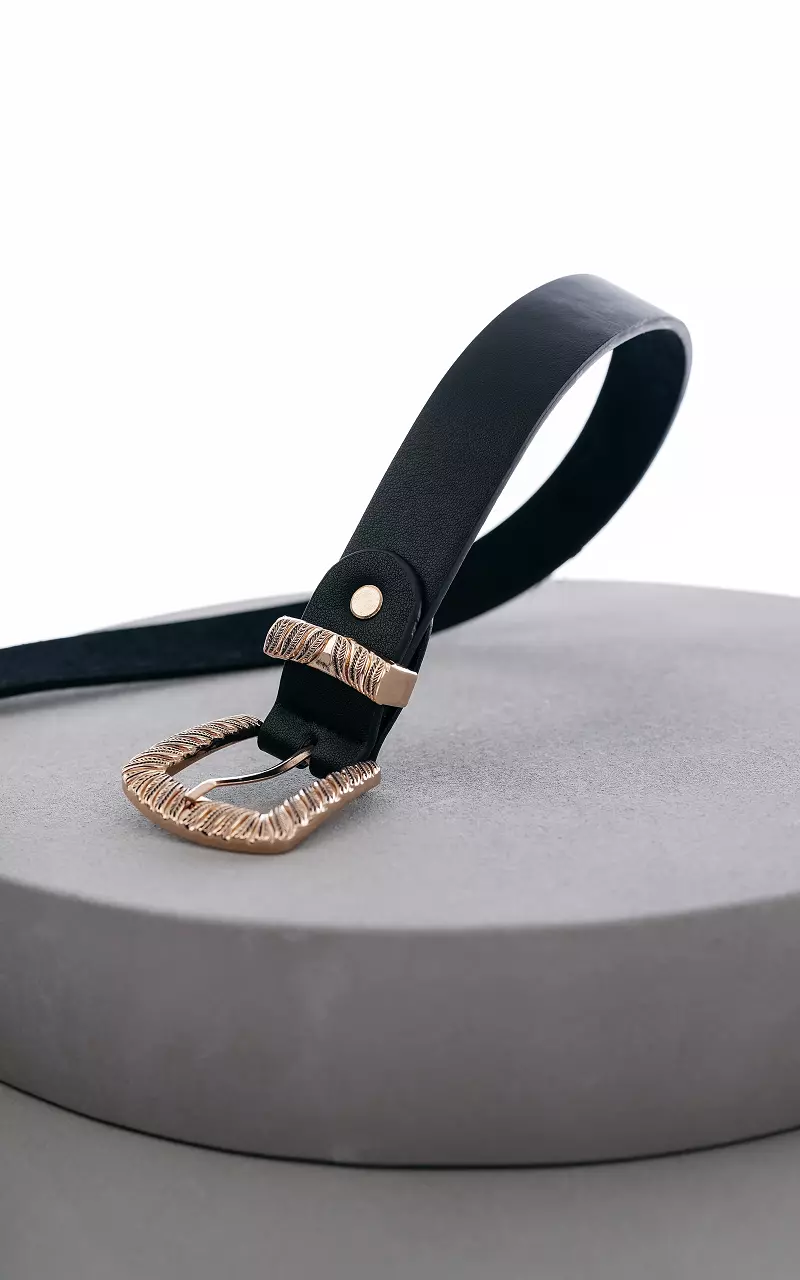 Belt with gold-coloured clasp Black Gold