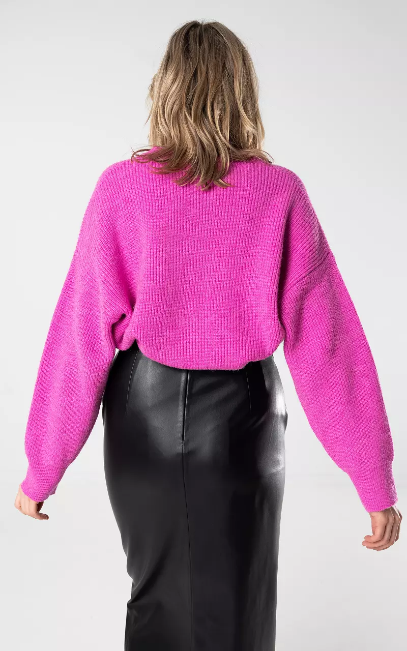 Sweater with round neck Pink
