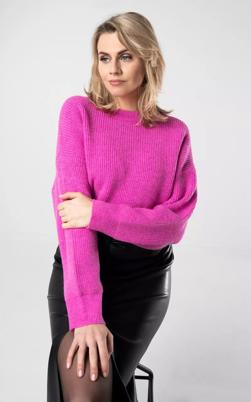 Sweater with round neck Pink